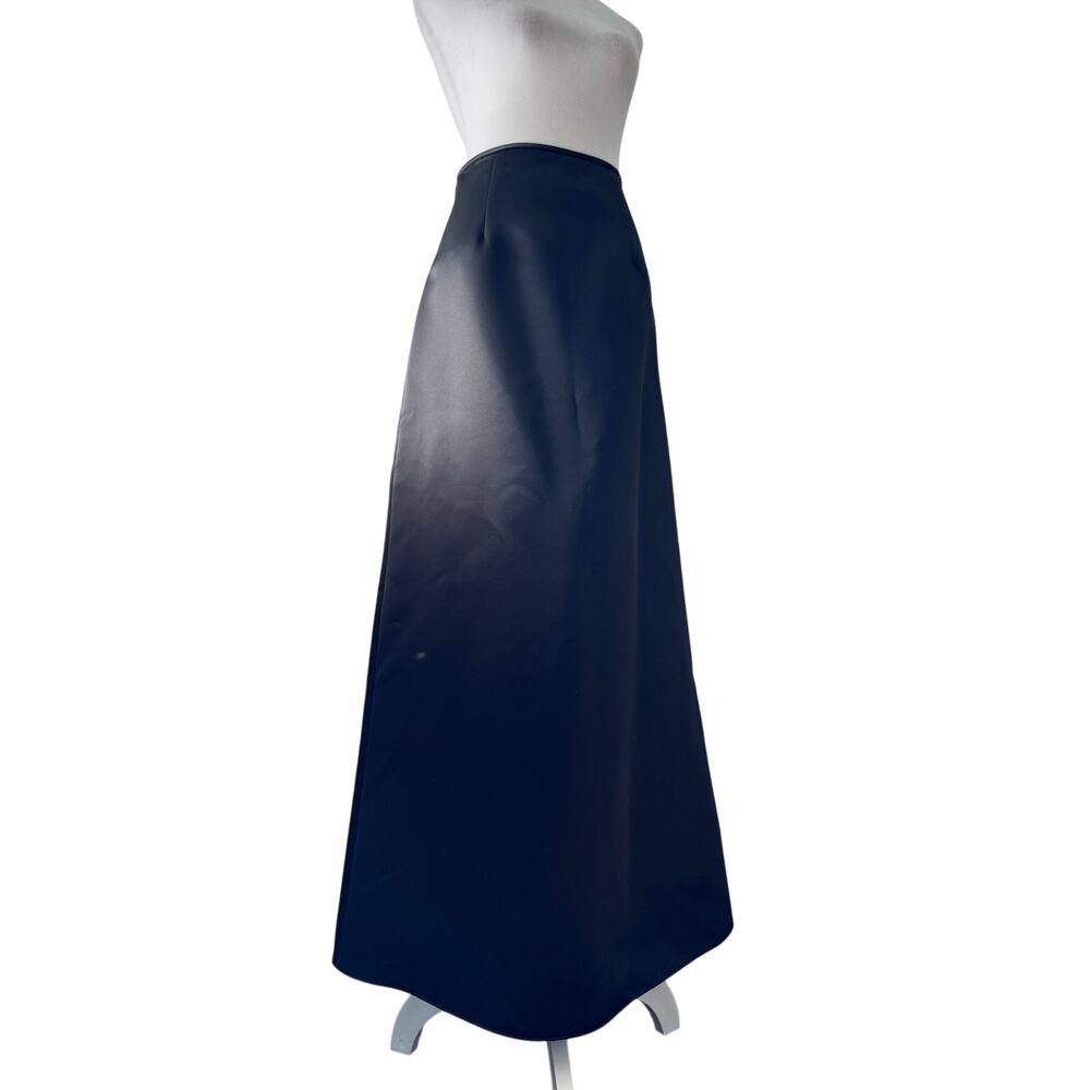 Vintage Y2K Jessica McClintock for Gunne Sax Shiny Black A-Line Maxi Skirt